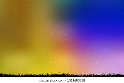 Dark Pink, Yellow vector background with galaxy stars. Modern abstract illustration with Big Dipper stars. Pattern for astrology websites.