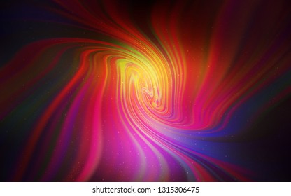 Dark Pink, Yellow vector background with galaxy stars. Glitter abstract illustration with colorful cosmic stars. Pattern for astrology websites.