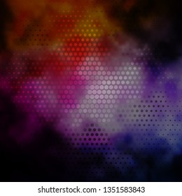 Dark Pink, Yellow vector background with circles. Colorful illustration with gradient dots in nature style. New template for your brand book.