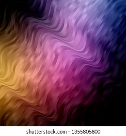 Dark Pink, Yellow vector background with curved lines. Brand new colorful illustration with bent lines. Template for cellphones.