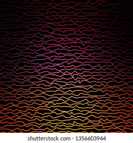 Dark Pink, Yellow vector background with bent lines. Abstract gradient illustration with wry lines. Best design for your ad, poster, banner.