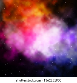 Dark Pink, Yellow vector background with small and big stars. Blur decorative design in simple style with stars. Pattern for new year ad, booklets.
