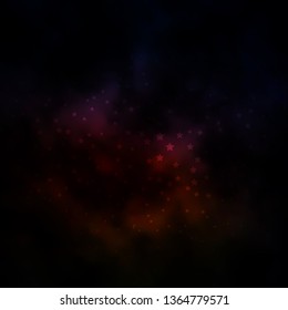 Dark Pink, Yellow vector background with small and big stars. Decorative illustration with stars on abstract template. Pattern for wrapping gifts.