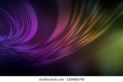 Dark Pink, Yellow vector background with wry lines. Modern gradient abstract illustration with bandy lines. Pattern for your business design.