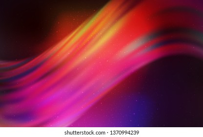 Dark Pink, Yellow vector background with galaxy stars. Glitter abstract illustration with colorful cosmic stars. Pattern for futuristic ad, booklets.
