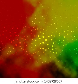 Dark Pink, Yellow vector background with colorful stars. Shining colorful illustration with small and big stars. Pattern for wrapping gifts.