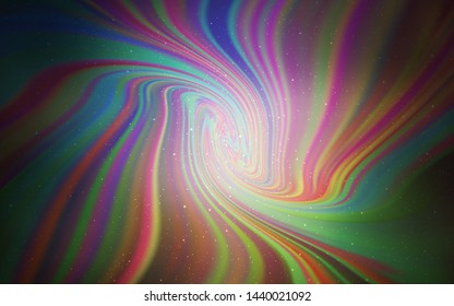 Dark Pink, Yellow vector background with galaxy stars. Glitter abstract illustration with colorful cosmic stars. Pattern for astrology websites.