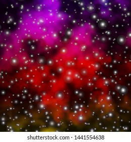 Dark Pink, Yellow vector background with colorful stars. Colorful illustration with abstract gradient stars. Design for your business promotion.