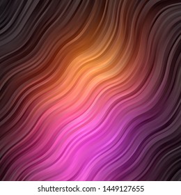 Dark Pink, Yellow vector background with bows. Brand new colorful illustration with bent lines. Pattern for booklets, leaflets.
