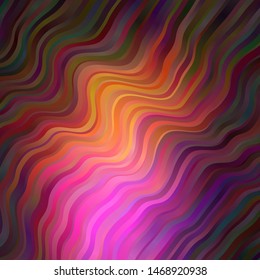 Dark Pink, Yellow vector background with bent lines. Colorful illustration in abstract style with bent lines. Pattern for websites, landing pages.