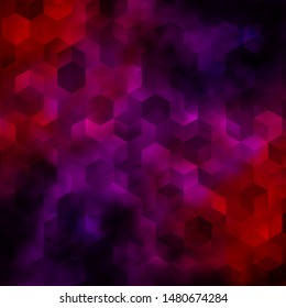 Dark Pink, Yellow vector background with hexagons. Blur background with colorful hexagons. Design for your business advert.