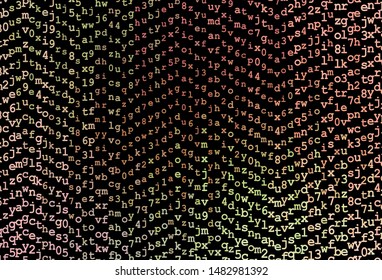 Dark Pink, Yellow vector background with signs of alphabet. Blurred design in simple style with signs of alphabet. Template for lettering, typography.