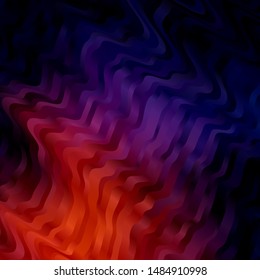 Dark Pink, Yellow vector background with lines. Colorful geometric sample with gradient curves.  Pattern for websites, landing pages.