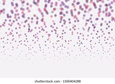 Dark Pink, Yellow vector background with beautiful snowflakes. Colorful decorative design in xmas style with snow. Pattern for new year leaflets.
