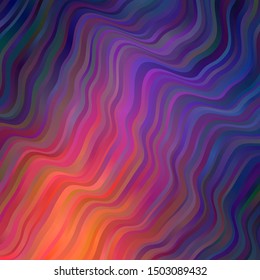 Dark Pink, Yellow vector background with wry lines. Colorful illustration, which consists of curves. Best design for your ad, poster, banner.