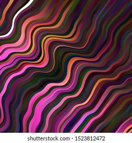 Dark Pink, Yellow vector background with bent lines. Colorful illustration in abstract style with bent lines. Pattern for websites, landing pages.