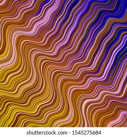 Dark Pink, Yellow vector background with curved lines. Colorful abstract illustration with gradient curves. Smart design for your promotions.