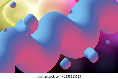 Dark Pink, Yellow vector background with bent lines. Geometric illustration in memphis style with gradient.  A new texture for your  ad, booklets, leaflets.