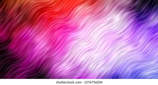 Dark Pink, Yellow vector background with curved lines. Illustration in abstract style with gradient curved.  Pattern for ads, commercials.
