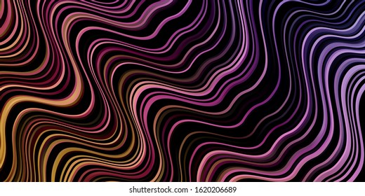 Dark Pink, Yellow vector background with wry lines. Brand new colorful illustration with bent lines. Pattern for business booklets, leaflets