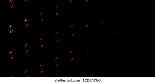 Dark Pink, Yellow vector background with woman symbols. Colorful feminism symbols with a gradient in modern style. Best design to show the power of women.
