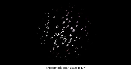 Dark Pink, Yellow vector background with woman symbols. Abstract illustration with a depiction of women's power. Best design to show the power of women.