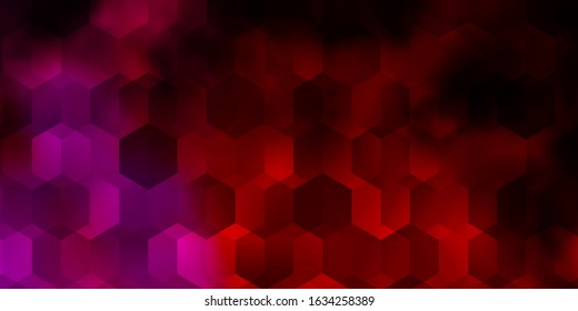 Dark Pink, Yellow vector background with hexagons. Abstract illustration with colorful hexagons. Pattern for landing pages.
