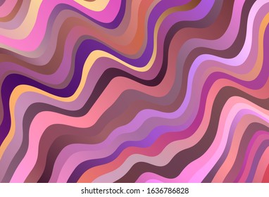 Dark Pink, Yellow vector background with bent lines. Colorful geometric sample with gradient lines.  Pattern for your business design.