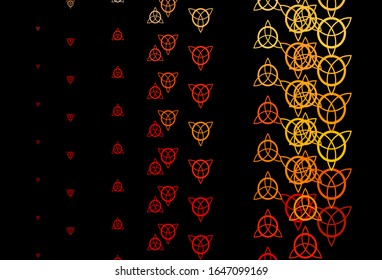 Dark Pink, Yellow vector background with occult symbols. Abstract illustration with gothic gradient shapes. Design for magic, spiritual events.