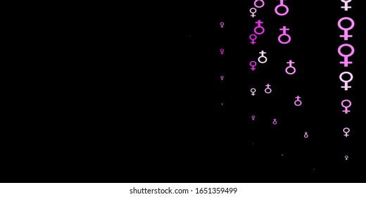 Dark Pink, Yellow vector background with woman symbols. Simple design in abstract style with women’s rights activism. Best design to show the power of women.