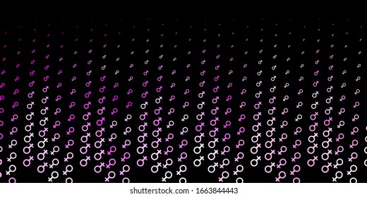 Dark Pink, Yellow vector background with woman symbols. Abstract illustration with a depiction of women's power. Elegant design for wallpapers.