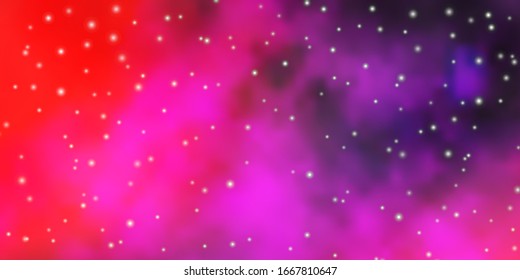 Dark Pink, Yellow vector background with colorful stars. Modern geometric abstract illustration with stars. Best design for your ad, poster, banner.