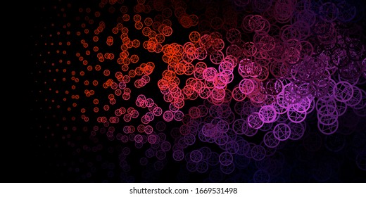 Dark Pink, Yellow vector background with occult symbols. Abstract illustration with gothic gradient shapes. Simple base for your occult design.