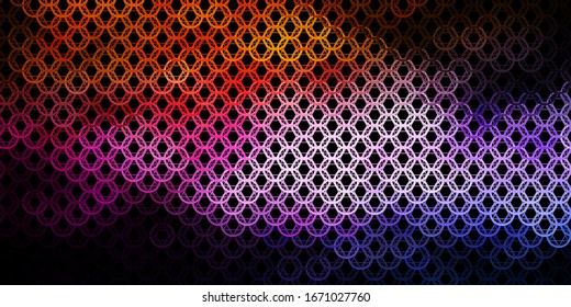 Fondo vectorial amarillo rosa oscuro con símbolos ocultos. Coloridos símbolos místicos con un degradado de estilo antiguo. Diseño para eventos mágicos y espirituales.