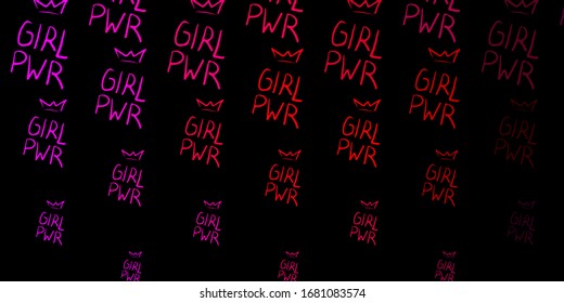 Dark Pink, Yellow vector background with woman symbols. Abstract illustration with a depiction of women's power. Simple design for your web site.