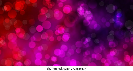 Dark Pink, Yellow vector background with bubbles. Modern abstract illustration with colorful circle shapes. New template for a brand book.