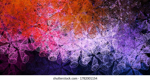 Fondo vectorial amarillo rosa oscuro con burbujas. Ilustración abstracta con puntos coloridos al estilo de la naturaleza. Patrón para sitios web.