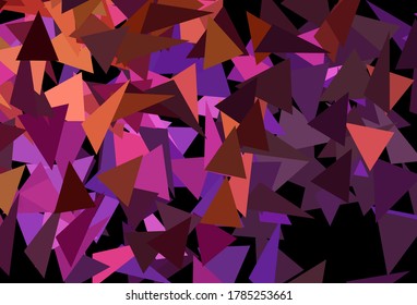 Pink oscuro, fondo vectorial amarillo con triángulos. Ilustración abstracta brillante con formas triangulares. Mejor diseño inteligente para su negocio.