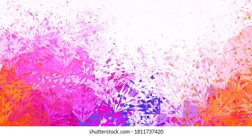 Fondo vectorial amarillo rosa oscuro con formas poligonales. Ilustración con formas triangulares coloridas abstractas. Patrón de fondo de pantalla.