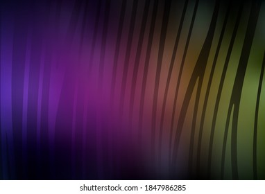 Dark Pink, Yellow vector background with wry lines. Colorful geometric sample with gradient lines.  Texture for booklets, leaflets.