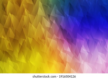 Color rosa oscuro, fondo vectorial amarillo en estilo poligonal. Rectángulos sobre fondo abstracto con gradiente colorido. La plantilla se puede utilizar como fondo.