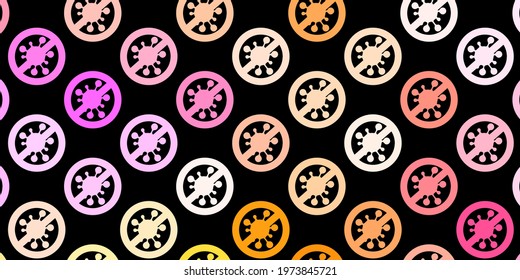 Dark Pink, Yellow vector background with covid-19 symbols. Smart illustration with covid signs in decorative style. Wallpaper for health protection.