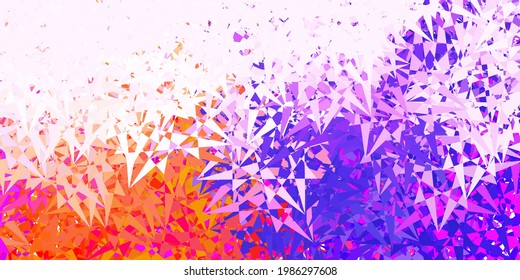 Dark pink, yellow vector background with polygonal forms. Magnificent abstract illustration with triangular shapes, forms. Landing pages material.