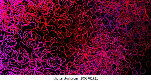 Dark pink, yellow vector background with curves. Colorful abstract illustration with gradient curves. Pattern for websites, landing pages.