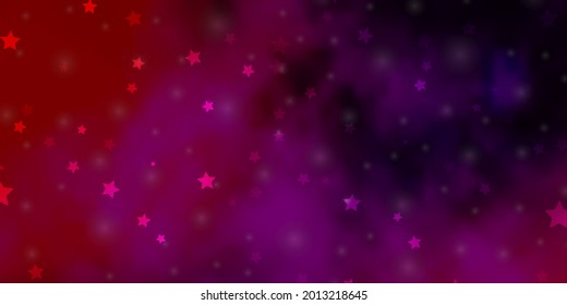 Dark Pink, Yellow vector background with colorful stars. Decorative illustration with stars on abstract template. Best design for your ad, poster, banner.