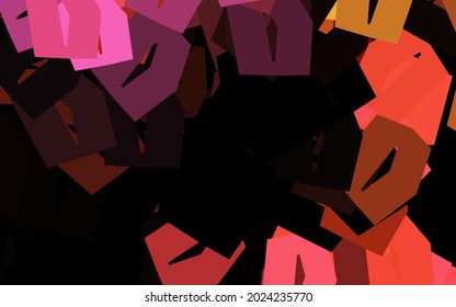 Dark Pink, Yellow vector background with set of hexagons. Design in abstract style with hexagons. Pattern for ads, leaflets.