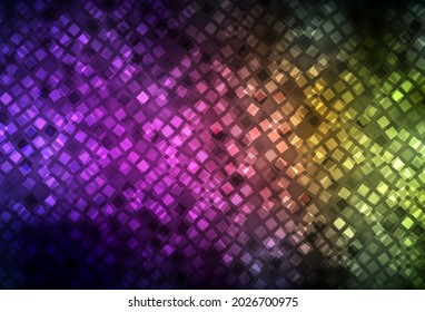 Dunkelrosa, gelber Vektorhintergrund im polygonalen Stil. Dekoratives Design im abstrakten Stil mit Rechtecken. Muster für Busse, Broschüren, Prospekte