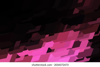 Dark Pink, Yellow vector background with hexagons. Illustration of colored hexagons on blur surface. Design for website posters, banners.