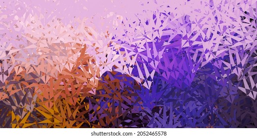 Dark pink, yellow vector background with triangles. Web material illustration with colorful abstract triangles. Landing pages material.