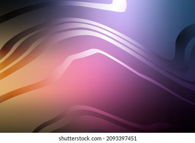 Dark Pink, Yellow vector background with curved lines. Colorful illustration in abstract style with gradient. Texture for booklets, leaflets.